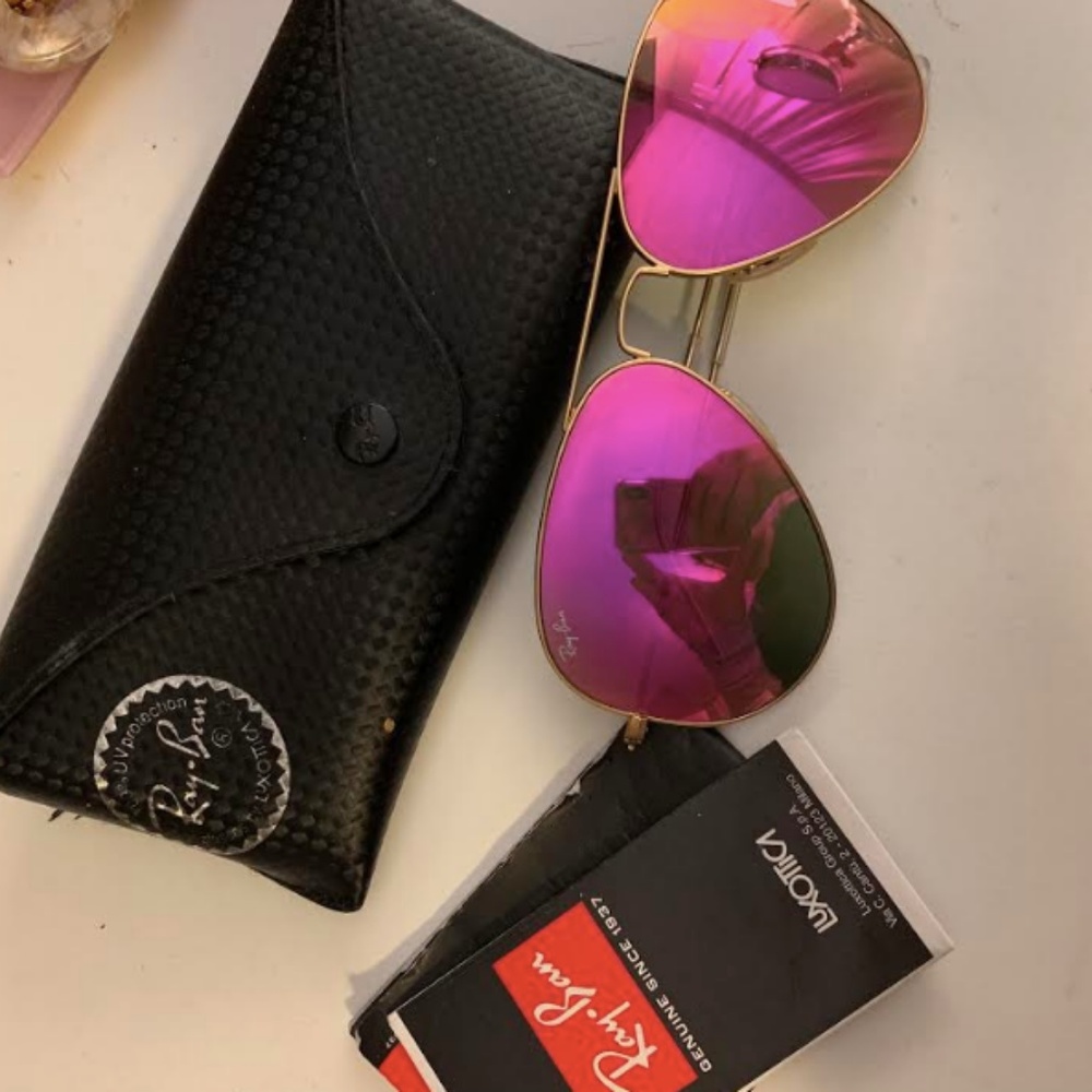 Ray Ban Mirrored Pink Sunglasses